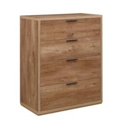 Stockwell - Rustic 4 Drawer Chest - Oak - Wooden - Happy Beds - thumbnail 3