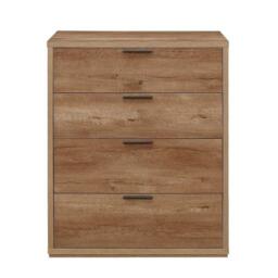 Stockwell - Rustic 4 Drawer Chest - Oak - Wooden - Happy Beds - thumbnail 4