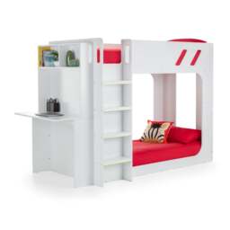 Venus - Single - Kids Bunk Bed - Storage and Desk - White Wooden - 3ft - Happy Beds - thumbnail 7