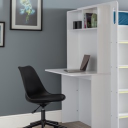 Venus - Single - Kids Bunk Bed - Storage and Desk - White Wooden - 3ft - Happy Beds - thumbnail 4