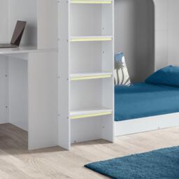 Venus - Single - Kids Bunk Bed - Storage and Desk - White Wooden - 3ft - Happy Beds - thumbnail 3