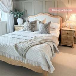 Alana – King Size– Low Foot-End Bed – Stone/Oak – Fabric/Wooden – 5ft - Happy Beds - thumbnail 2