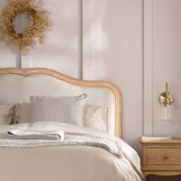 Alana – King Size– Low Foot-End Bed – Stone/Oak – Fabric/Wooden – 5ft - Happy Beds - thumbnail 6