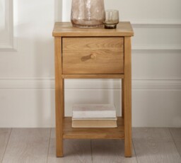 Coxmoor – 1-Drawer Bedside Table – Oak – Wooden - Happy Beds - thumbnail 2