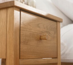 Coxmoor – 1-Drawer Bedside Table – Oak – Wooden - Happy Beds - thumbnail 4
