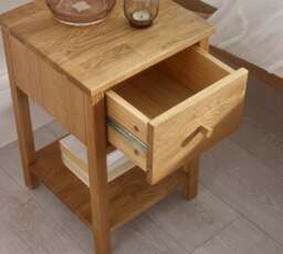 Coxmoor – 1-Drawer Bedside Table – Oak – Wooden - Happy Beds - thumbnail 3