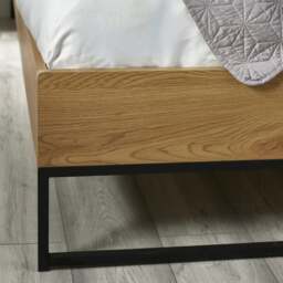 Harlow - King Size - Wood and Metal Bed - Black/Oak - Wooden/Metal - 5ft - thumbnail 5