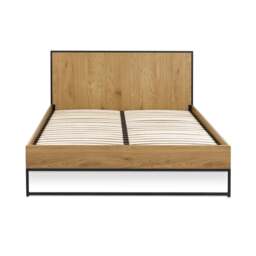 Harlow - King Size - Wood and Metal Bed - Black/Oak - Wooden/Metal - 5ft - thumbnail 6