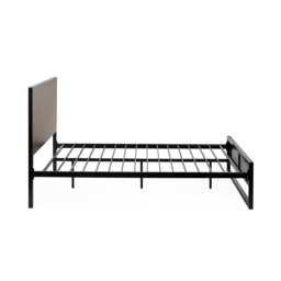 Harrison - Double - Herringbone Bed - Black/Dark Wood - Metal/Wood - 4ft6 - thumbnail 6