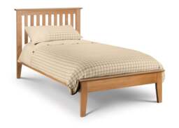 Salerno Double Oak Finish Wooden Bed Frame - Low Foot End - 4ft6 - Happy Beds - thumbnail 3