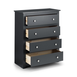 Radley - 4 Drawer Chest Table - Grey - Wooden - Happy Beds - thumbnail 1