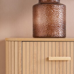 Axel - 5 Drawer Fluted Chest of Drawers - Oak - Wooden - Happy Beds - thumbnail 5