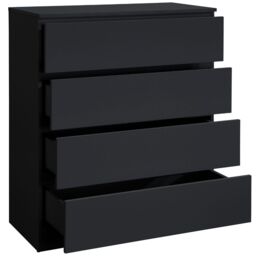 Oslo - 4 Drawer Chest of Drawers - Black - Wooden - Happy Beds - thumbnail 4