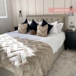 Woodbury - King Size - 4 Drawer Storage Bed - Warm Stone - Velvet - 5ft - Happy Beds - thumbnail 3