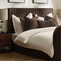Hermione - Super King Size - Ottoman Storage TV Bed - Brown - Fabric - 6ft - thumbnail 5