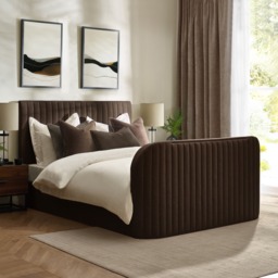 Hermione - Super King Size - Ottoman Storage TV Bed - Brown - Fabric - 6ft - thumbnail 3