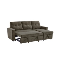 Reegan - L-Shaped Corner Sofa Bed - Taupe - Fabric - Make It Homely - thumbnail 4