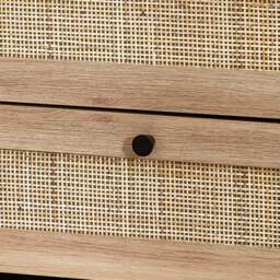 Padstow - 2 Drawer Bedside Table - Oak - Wooden/Rattan - Happy Beds - thumbnail 8