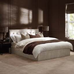 Peggy - King Size - Ottoman Storage Bed - Natural - Fabric - 5ft - thumbnail 1