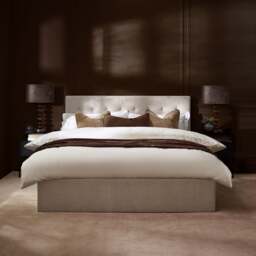 Peggy - King Size - Ottoman Storage Bed - Natural - Fabric - 5ft - thumbnail 3
