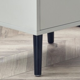 Alba – 2-Drawer Bedside Table – Silk Grey – Lacquered MDF - Happy Beds - thumbnail 3