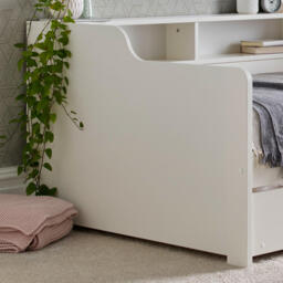 Tyler - Single - Day Bed - Guest Bed Trundle - White - Wood - 3ft - Happy Beds - thumbnail 5