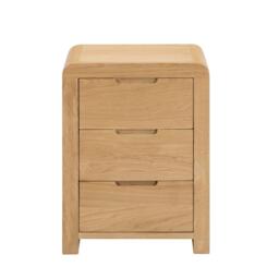 Curve - 3 Drawer Bedside Table - Oak - Wooden - Happy Beds - thumbnail 3