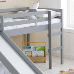 Frankie - Single - Mid Sleeper with Slide - Grey - Wooden - 3ft - Happy Beds - thumbnail 5