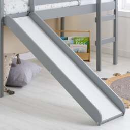 Frankie - Single - Mid Sleeper with Slide - Grey - Wooden - 3ft - Happy Beds - thumbnail 3