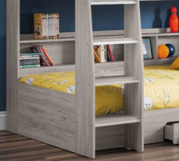 Orion - Single - Kids Bunk Bed - Storage - Grey - Wood - 3ft - Happy Beds - thumbnail 6