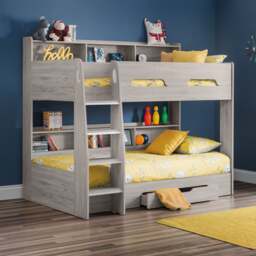 Orion - Single - Kids Bunk Bed - Storage - Grey - Wood - 3ft - Happy Beds - thumbnail 1
