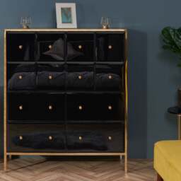 Fenwick - Merchant Chest - Black/Gold - Glass/Metal - Happy Beds - thumbnail 2
