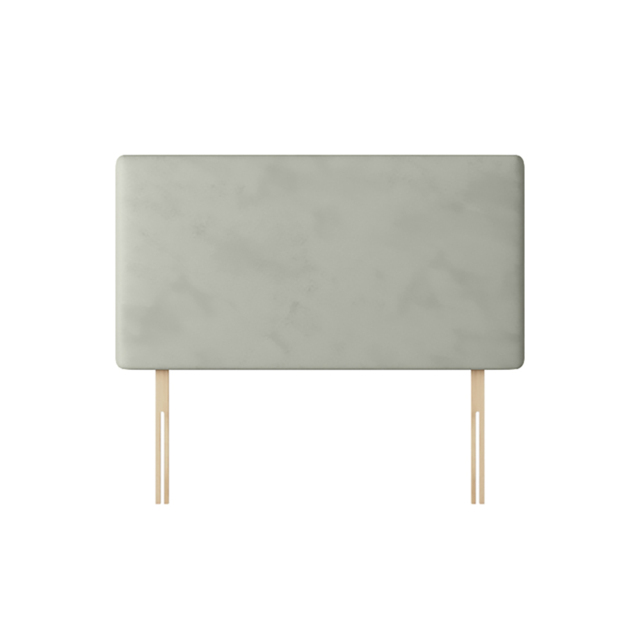 Cornell - Double - Plain Headboard - Light Silver - Velvet - 4ft6 - Happy Beds - image 1