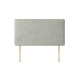 Cornell - Double - Plain Headboard - Light Silver - Velvet - 4ft6 - Happy Beds - thumbnail 1