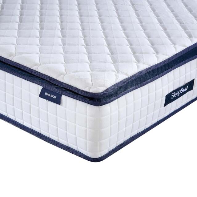 SleepSoul Bliss - Small Double - 1500 Pocket Spring Mattress - Foam/Fabric - Vacuum Packed - 4ft - image 1