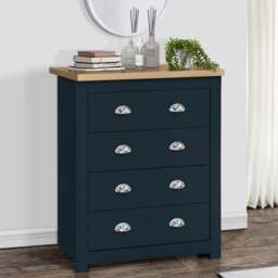 Highgate - 4 Drawer Chest - Blue/Oak - Wooden - Happy Beds - thumbnail 6