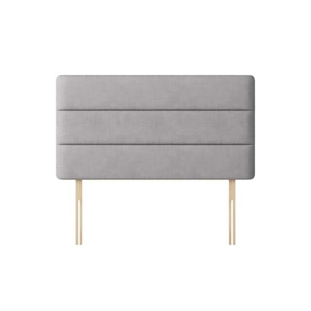 Cornell - Small Single - Lined Headboard - Light Grey - Fabric - 2ft6 - Happy Beds - image 1