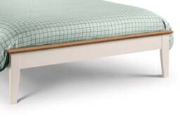 Salerno - Single - Ivory White and Oak Finish Wooden Bed Frame - 3ft - Happy Beds - thumbnail 7