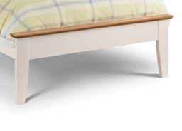 Salerno - Single - Ivory White and Oak Finish Wooden Bed Frame - 3ft - Happy Beds - thumbnail 8
