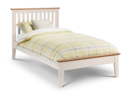 Salerno - Single - Ivory White and Oak Finish Wooden Bed Frame - 3ft - Happy Beds - thumbnail 4