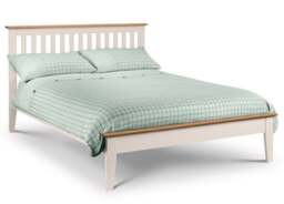 Salerno - Single - Ivory White and Oak Finish Wooden Bed Frame - 3ft - Happy Beds - thumbnail 3