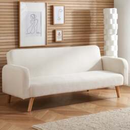 Micah - Single – Boucle Click-Clack Sofa Bed - White – Boucle Fabric - Make It Homely - thumbnail 8