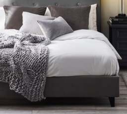 Shoreditch - Double Bed - Grey - Velvet - 4ft6 - Happy Beds - thumbnail 3