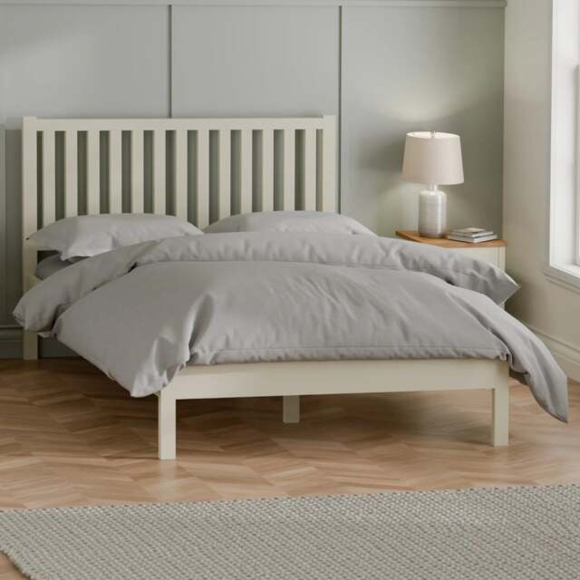 Coxmoor - Double - Low Foot-End Bed - Ivory and Oak - Wood - 4ft6 - Happy Beds - image 1