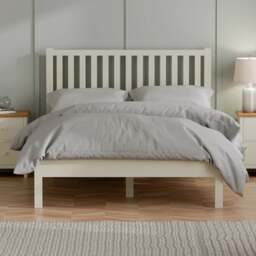 Coxmoor - Double - Low Foot-End Bed - Ivory and Oak - Wood - 4ft6 - Happy Beds - thumbnail 2