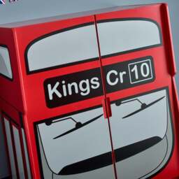 Kings Cross - London Bus Combination Wardrobe - Red - Wooden - Happy Beds - thumbnail 2
