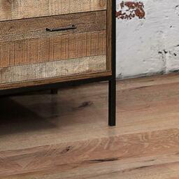 Urban Rustic - 4 Drawer Chest - Oak/Black - Wooden/Metal - Happy Beds - thumbnail 4