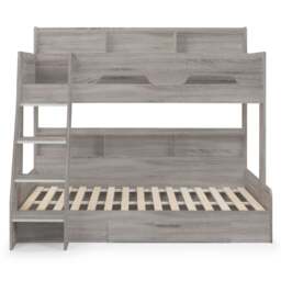 Orion - Kids Triple Sleeper Bed - Storage - Light Grey Oak - Wood - 3ft and 4ft - Happy Beds - thumbnail 7