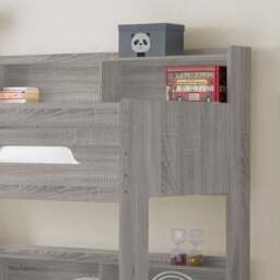 Orion - Kids Triple Sleeper Bed - Storage - Light Grey Oak - Wood - 3ft and 4ft - Happy Beds - thumbnail 3