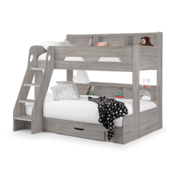 Orion - Kids Triple Sleeper Bed - Storage - Light Grey Oak - Wood - 3ft and 4ft - Happy Beds - thumbnail 8